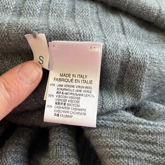 Flora Fedi Virgin Wool Cashmere Viscose Sweater Womens Small Oversized Blue Gray - Picture 3 of 11